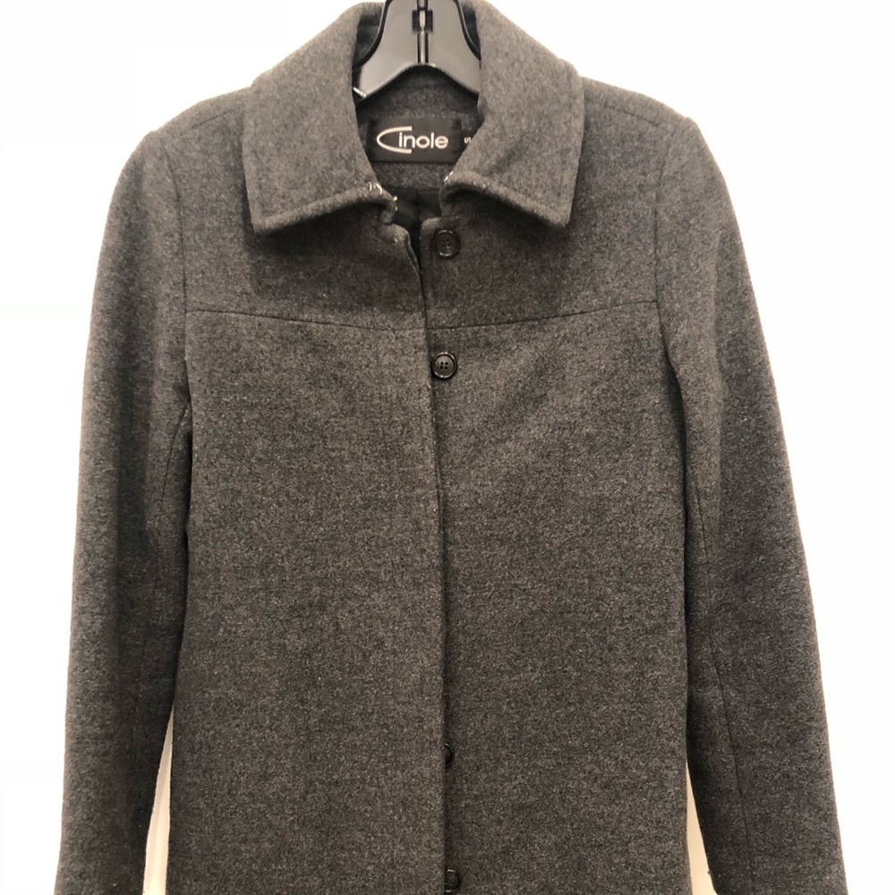 Above the knee length wool coat